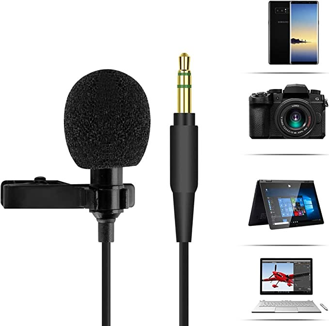 3.5mm Clip Microphone for YouTube Recording Smartphone DSLR Laptop Microphone