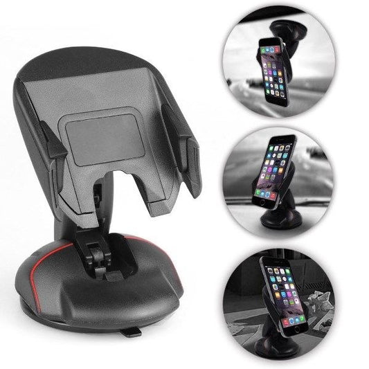 360° Rotatable Car Mobile Holder for Dashboard, Universal Phone Mount Stand for Car, Strong Suction Grip (Black)