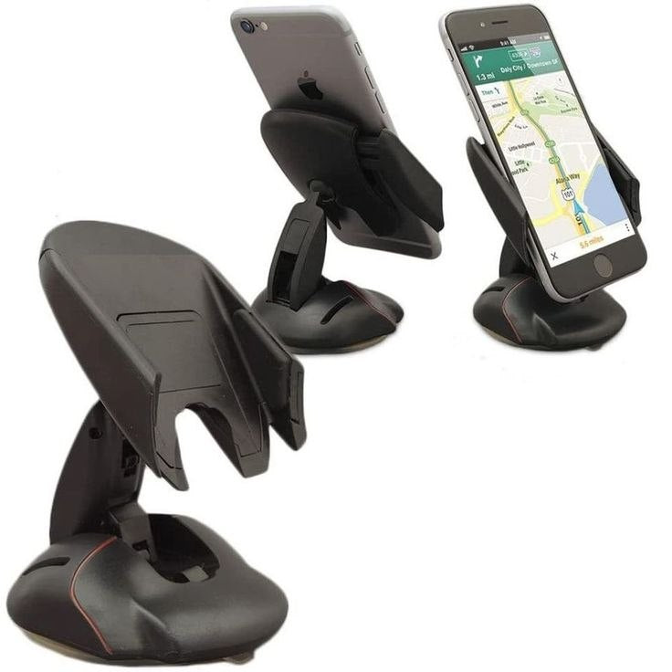 360° Rotatable Car Mobile Holder for Dashboard, Universal Phone Mount Stand for Car, Strong Suction Grip (Black)