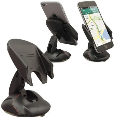 360° Rotatable Car Mobile Holder for Dashboard, Universal Phone Mount Stand for Car, Strong Suction Grip (Black)